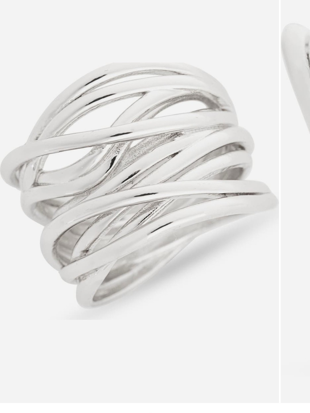 Silver Tone Plate Ring